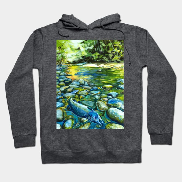 salmon spawn Hoodie by StephaniePerryArt